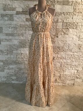 SOLAÍ THE LABEL Celine halter maxi dress